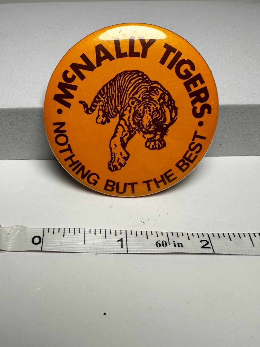 Vintage McNally Tigers Pinback Button Edmonton Alberta School Memorabilia